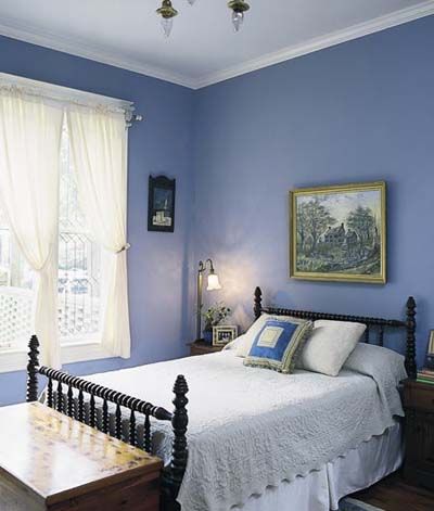 Relaxation Room Bedroom Color Schemes Relaxing Blue, Small House Paint Colors, Cornflower Blue Bedroom, Beach Mid Century Modern, Bedroom Realistic, Living Room Ideas Traditional, Blue Interior Decor, Periwinkle Bedroom, Blue Wall Color