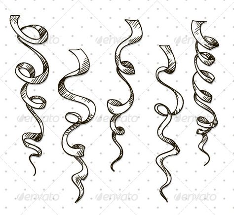 Party Serpentine Ribbons Celebration  #GraphicRiver         Party serpentine. Ribbons. Celebration. vector EPS 10                     Created: 4 December 13                    Graphics Files Included:   JPG Image #Vector EPS                   Layered:   Yes                   Minimum Adobe CS Version:   CS             Tags      background #birthday #black and white #cartoon #celebration #christmas #collection #decoration #design #doodle #drawing #event #fun #gift #hang #happiness #happy #holiday Drawing Of Ribbon, Birthday Decoration Drawing, Ribbon Drawing Reference, Ribbon Art Drawing, Twist Drawing, Draw Ribbon, Flying Bird Vector, Ribbon Drawing, Key Drawings