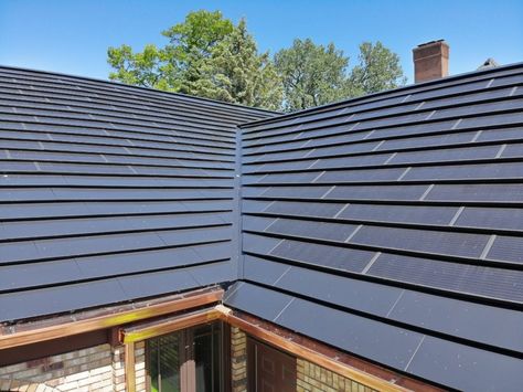 Solar Panel Roof Design, Tesla Roof, Solar Panel Roof, Solar Panel Shingles, Dji Camera, Tesla Solar Roof, Solar Tiles, Solar Shingles, Metal Shingles