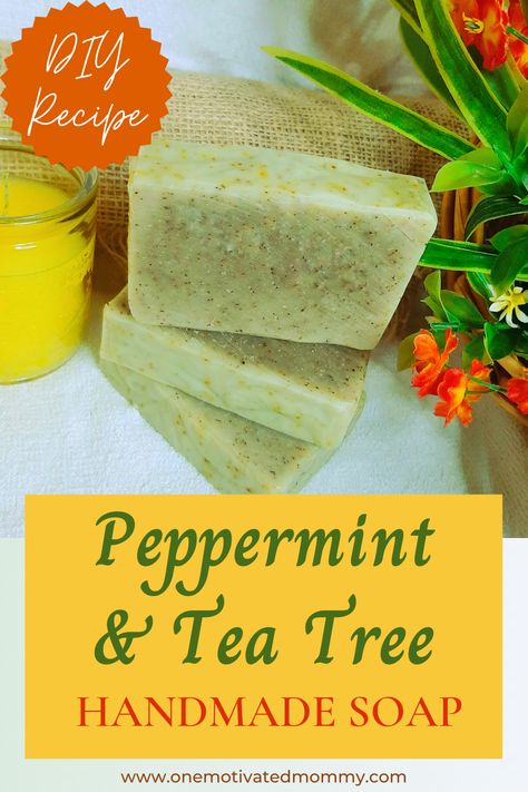 Peppermint and Tea Tree Handmade Soap Recipe Homemade Oils, Tea Tree Oil Soap, Goat Soap, Tea Tree Oil For Acne, Candles Ideas, Homemade Things, Tea Tree Soap, Tree Soap, Peppermint Soap