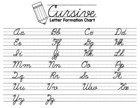 Cursive Journal, Letter Formation Chart, Capital Cursive Letters, Cursive Letters Worksheet, Cursive Worksheets, Abc Font, Cursive Practice, Cursive Alphabet, Alphabet Writing