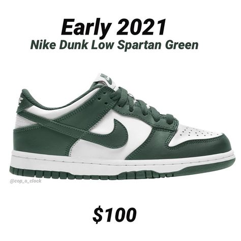 Cop o'Clock on Instagram: “Nike Dunk Low Spartan Green releasing early 2021 for $100👀 - Cop🔥 or drop🚮” Staple Sneakers, Best Dunks, Jordan Vi, Air Jordan Vi, All Jordans, Nike Models, Nike Id, Adidas Spezial, Dunks Nike