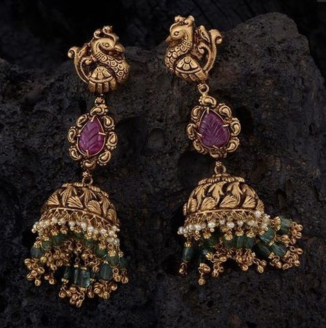 Antique Buttalu Earrings Gold, Gold Jhumkas, Gold Earrings For Kids, Neck Pieces Jewelry, Antique Necklaces Design, Gold Earrings Models, Diamond Earrings Design, Gold Jewelry Simple Necklace, Antique Jewellery Designs