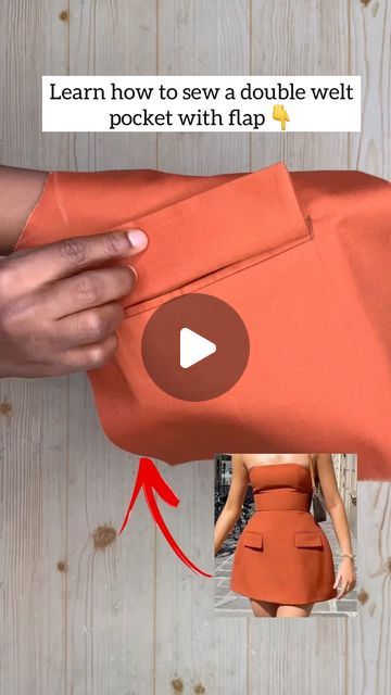 Pocket Flap Pattern, How To Make Welt Pockets, Double Welt Pocket Tutorial, Welt Pocket With Flap, Welt Pocket Tutorial, How To Sew A Welt Pocket With Flap, Double Welt Pocket, Fashion Skirts, Sleeve Gown