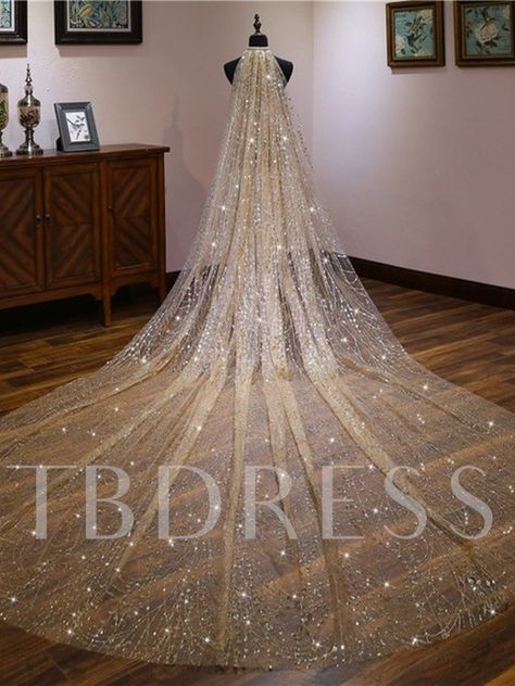 One-Layer Wedding Veil 2019 Sparkling Wedding Veils, Gold Veil, Ivory Bridal Veil, Ivory Wedding Veils, Cathedral Bridal Veils, Long Veil Wedding, Cathedral Wedding Veils, Flower Veil, Cathedral Wedding