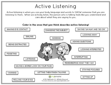 Social Skills For Middle Schoolers, Listening Skills Worksheets, Listening Skills Activities, Listening Worksheet, Assertiveness Training, Reflective Listening, Kids Therapy, Social Skills Games, Good Listening Skills