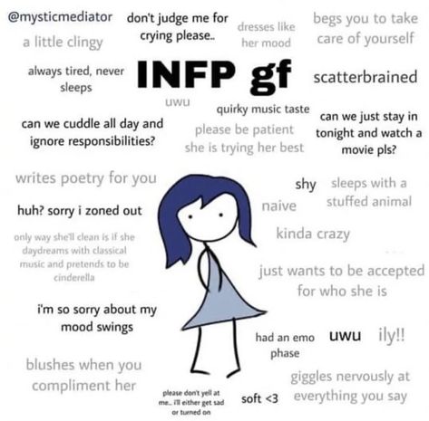 Infp Girlfriend, Personality Mbti, Pose Art, Infp Personality, Mbti Enneagram, Always Tired, Myers–briggs Type Indicator, Myers Briggs Type, Random Drawings