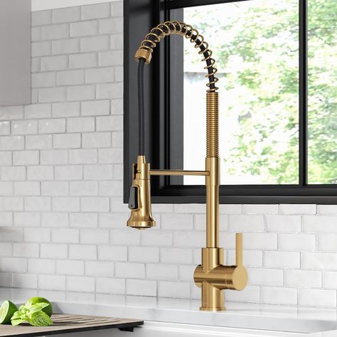 Kitchen Sink And Faucet, Gold Kitchen Faucet, Sink And Faucet, Kitchen Faucet With Sprayer, Brass Kitchen, Single Handle Kitchen Faucet, Gold Kitchen, Champagne Bronze, Kitchen Hardware