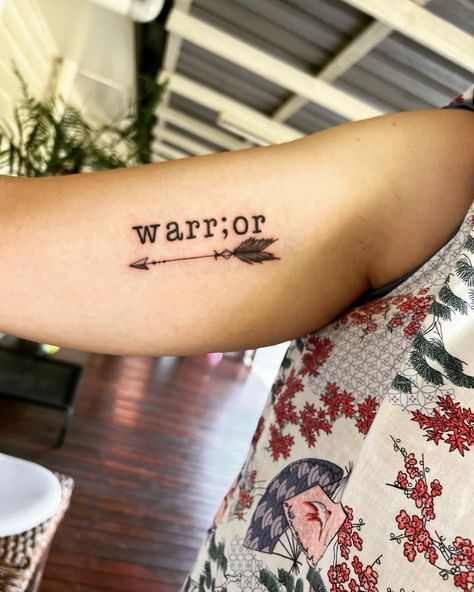 Warrior With Arrow Tattoo, Warrior Tattoo With Semi Colon, Warrior Semi Colon Arrow Tattoo, Semi Colon Arrow Tattoo Meaning, I Am Enough Tattoo, Stay Strong Tattoo, Semi Colon Tattoo, Meaning Of Arrow Tattoo, Colon Tattoo