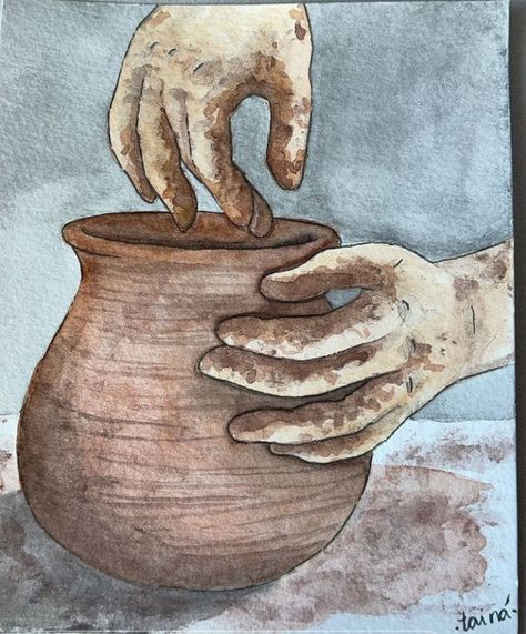 God Hands Drawing, Jesus Washing Feet Drawing, Hands Raised In Worship Drawing, Potters Hands God, Hand Of God Painting, Surrendering To God, Hand Drawn Christmas Cards, Surrender To God, Trusting God