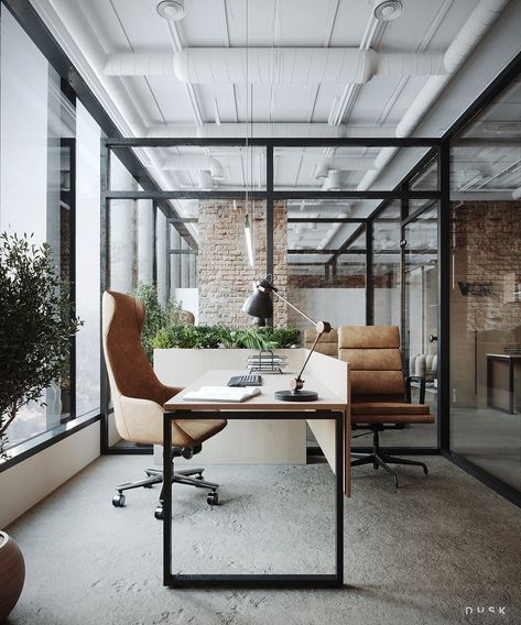 VOZ - Head Office Design :: Behance Google Office Design Workspaces, Industrial Office Design Workspaces, Brick Wall Office, Head Office Design, Modern Industrial Office Design, Industrial Interior Design Office, Open Workspace, Tech Office, Coastal Office