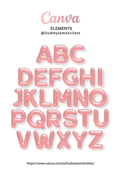 3D Pink Alphabet and Numbers #canvaphoto Canva Letter Elements Keyword, Graduation Instagram, Canva Alphabet, Canva Free Elements, Font Canva Lettering, Canva Keywords, Graphic Design Portfolio Inspiration, Keyword Elements Canva, Canva Fonts