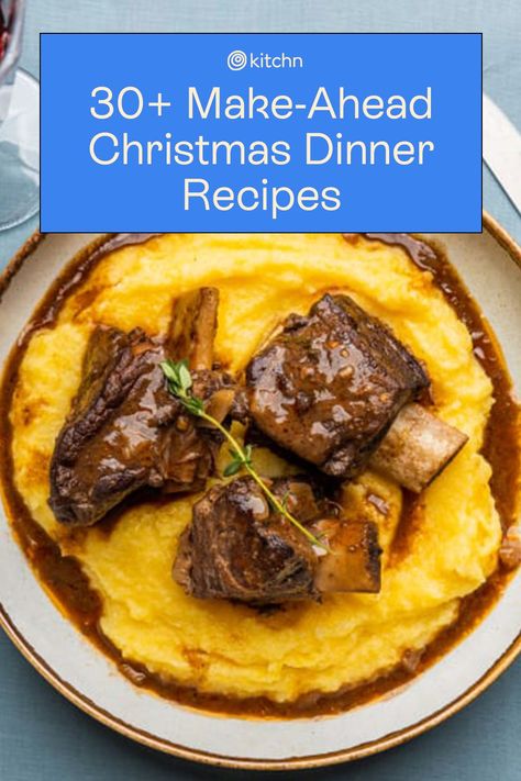 Maybe it’s getting a head start with just the main course or something sweet for dessert, or perhaps you prefer to get the bulk of the meal done ahead of time. From the appetizers to the main course to the sides and dessert, we’re sharing more than 30 recipes for festive make-ahead Christmas dinner. Christmas Dinner For A Crowd, Holiday Dinner Party Menu, Christmas Entrees, Dinner Party Main Course, Christmas Dinner For Two, Dinner Party Entrees, Christmas Meat, Dinner Party Mains, Christmas Main Dishes