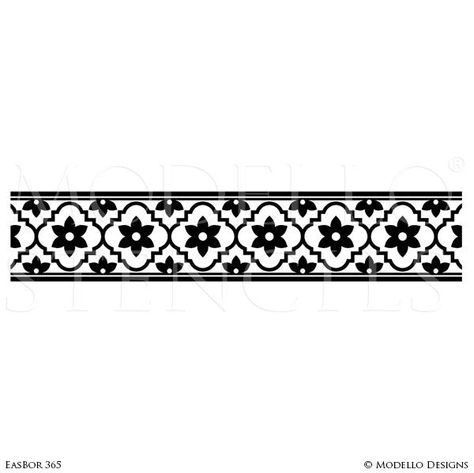 Jharoka Design, Free Stencils Printables Templates, Painted Feature Wall, Stencils Printables Templates, Islamic Design Pattern, Border Stencil, Free Stencils Printables, Clock Tattoo Design, Painting Walls