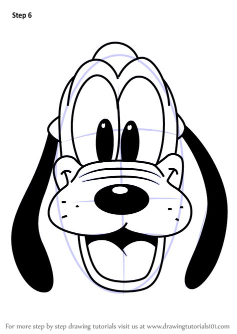 Learn How to Draw Pluto Face from Mickey Mouse Clubhouse (Mickey Mouse Clubhouse) Step by Step : Drawing Tutorials Pluto Disney, Disney Diy Crafts, Easy Cartoon, Cartoon Drawings Of People, Disney Silhouette, Cartoon Drawing Tutorial, Mouse Drawing, Easy Cartoon Drawings, Goofy Drawing