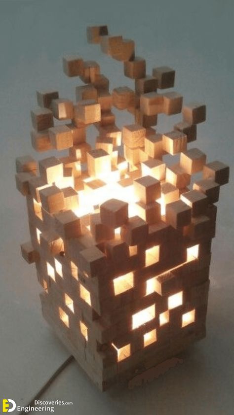 50 Inspiring DIY wooden Lamps Decorating Ideas | Engineering Discoveries Wooden Lamps Design, Fruit Decoration, Cube Lamps, Diy Lampe, Cool Wood Projects, Wooden Lamp, Wood Lamps, Cool Ideas, Diy Lamp