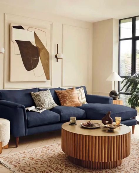 Blue Sofa Living Room Ideas, Blue Sofa Living Room, Blue Sofa Set, Blue Sofa Living, Dark Living Room Ideas, Dining Room Colour Schemes, Blue Sofas Living Room, Sofa Living Room Ideas, Dark Dining Room