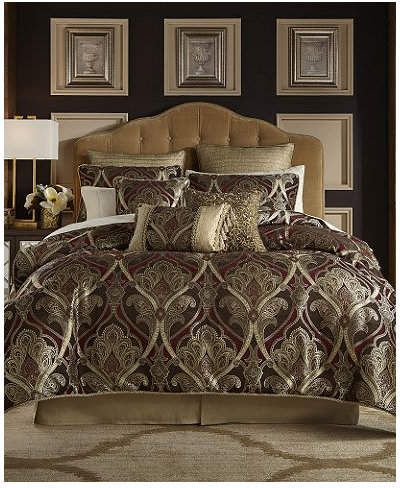 Croscill Bradney Queen 4-Pc. Comforter Set Bedding A sophisticated allover pattern brings out lush accents on the Bradney queen comforter set from Croscill. #ad Red Comforter Sets, Croscill Bedding, Red Comforter, Teal Bedding, Colorful Bedding, King Comforter Sets, Queen Comforter Sets, Queen Comforter, King Comforter