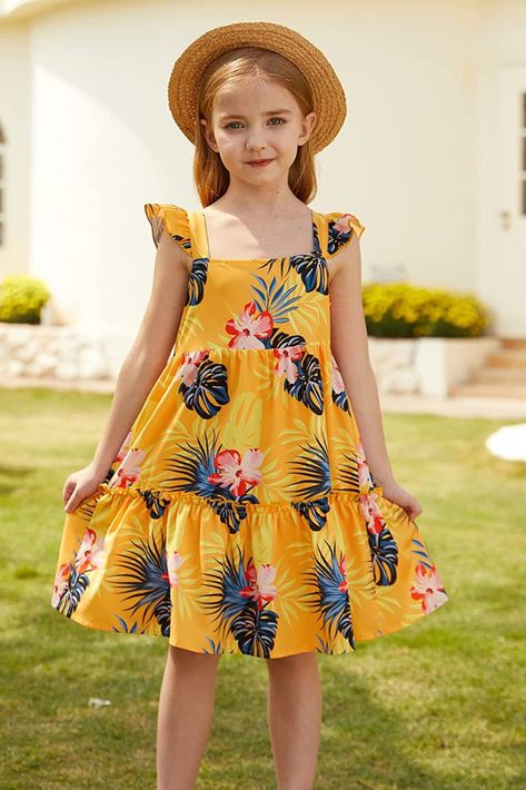 Summer Frocks For Kids, Spring Dress Outfits Casual, Summer Dresses For Kids, Spring Dress Outfits, Dress Outfits Casual, Kids Summer Fashion Girl, Summer Sleeveless Dress, Frocks For Kids, Kids Summer Dresses