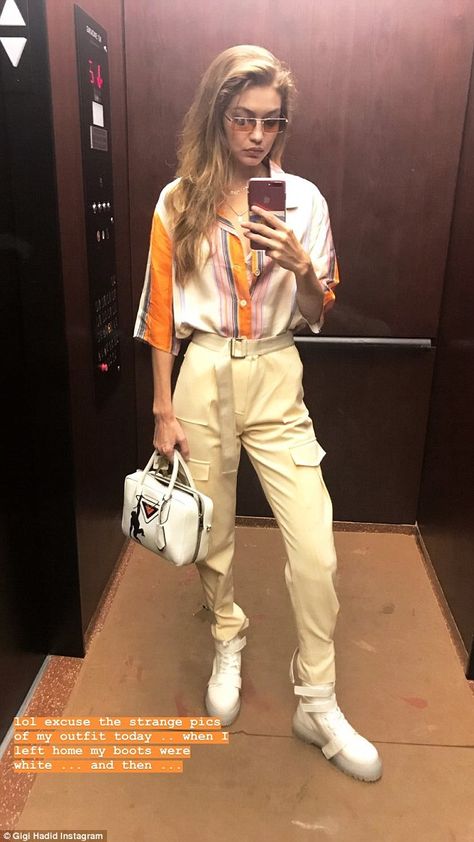 Gigi Hadid Street Style, Gigi Hadid Looks, Gigi Style, Gigi Hadid Outfits, Gigi Hadid Style, Futuristic Style, Hadid Style, Pink Jumpsuit, Todays Outfit