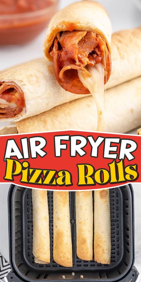 Air Fryer Pizza Rolls, Air Fryer Pizza, Homemade Pizza Rolls, Fancy Foods, Pizza Roll Recipe, Pizza Roll Up, Pepperoni Rolls, Spaceships And Laser Beams, Air Fried Food