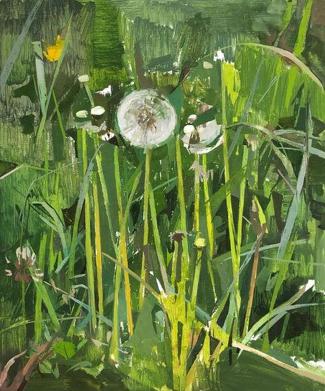 Christina Weaver Art, Weeds Painting, Dandelion Oil, Weavers Art, Dandelion Painting, Natural Form Art, Dandelion Art, Garden Painting, A Level Art