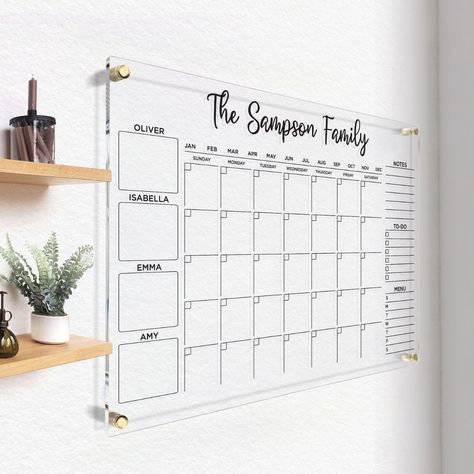 Wall Calendar Design, Calendar Designs, Acrylic Calendar, Dry Erase Board Calendar, Dry Erase Boards, Dry Erase Calendar, Family Calendar, Wall Planner, Family Planner