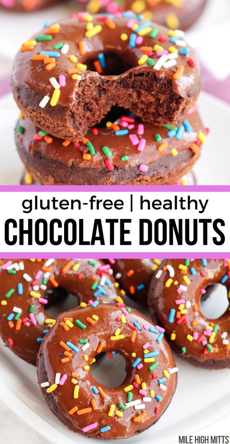 Healthy Donuts Recipe, Chocolate Donuts Baked, Homemade Breakfast Recipes, Vegan Doughnuts, Snacks Kids, Protein Donuts, Healthy Donuts, Glazed Donuts, Fun Dessert