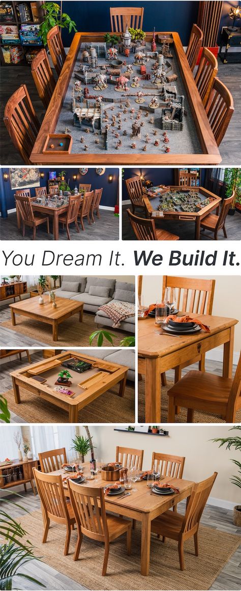 The Modular Gaming Table by Wyrmwood by Wyrmwood Gaming — Kickstarter Wyrmwood Gaming, Modular Table, Gaming Table, Building Furniture, Cottage In The Woods, Modern Desk, House Goals, Table Games, Future House