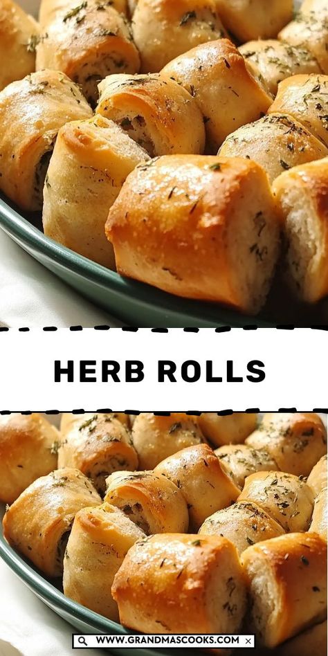 These soft and fluffy herb rolls are infused with fresh herbs, making them a delicious accompaniment to any dinner. Warm and inviting, they’re sure to impress! Herb Rolls Recipe, Herb Rolls, Herb Bread, Bread Biscuits, Cheese Balls, Easy Cheesy, Crescent Rolls, Cheese Ball, Herbs And Spices