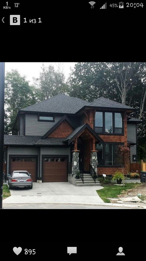 Black And Brown Exterior House, Black And Brown House Exterior, Black And Brown House, Dark Wood House, Brown House Exterior, Black Home Exterior, Dark Modern House, Houses Black, Color Castaño