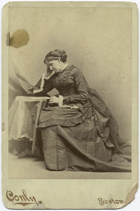 Louisa May Alcott. - NYPL Digital Collections Woman Holding Book, Hoop Dress, Sepia Photography, Elderly Woman, Writers And Poets, Louisa May Alcott, Book People, Woman Reading, New York Public Library