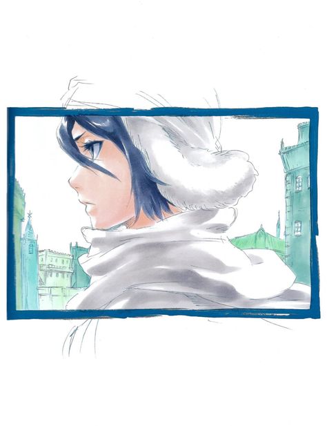 Bleach Official Art Tite Kubo, Rukia Kuchiki Official Art, Rukia Colored Manga, Rukia Official Art, Bleach Official Art, Tite Kubo Art, Kubo Art, Bleach Pictures, Rukia Bleach