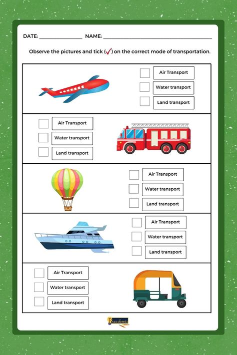 Download and Print Mode of Transportation practice worksheet. Keep Practicing Keep Learning with Pracsheets! Nursery Worksheets, Keep Practicing, Animal Worksheets, Keep Learning, Drawing Journal, Parts Of A Plant, Mode Of Transport, Special Education Classroom, Pinterest Pin