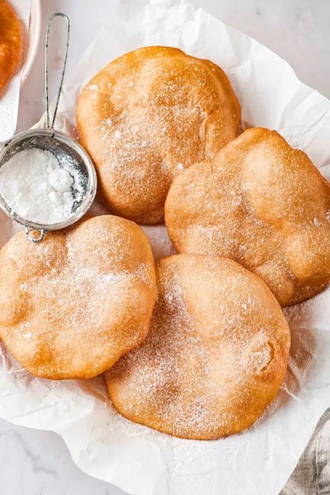 Fried Dough Made In 15 Minutes | Tastes Just Like The One From The Fair Fried Bread Recipe, Cinnamon Honey Butter, Fried Bread, Aesthetic Health, Tattoo Health, Cinnamon Honey, Fry Bread, Fried Dough, Bee Tattoo