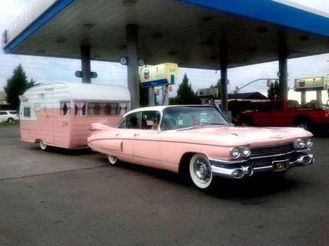 '59 Cadillac - Coupe DeVille perfect cruisin' the country side car!! Vintage Americana Aesthetic, Americana Aesthetic, Vintage Rv, Vintage Campers Trailers, Pink Cadillac, Vintage Caravans, Vintage Travel Trailers, Vintage Trailer, Vintage Camping