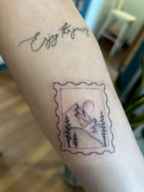 Mountain tattoo Alaskan Mountain Tattoo, Mountain Tattoo Colorado, Sawtooth Mountains Tattoo, Mountain Travel Tattoo, Montana Mountains Tattoo, Colorado Rockies Tattoo, Valley Tattoo Mountain, Vermont Mountain Tattoo, Montana Tattoo For Women