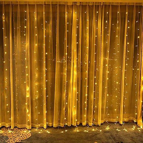 Fairy Light Curtain, Wall String Lights, Led String Lights Outdoor, Led Curtain Lights, String Curtains, Led Curtain, Curtain String Lights, Curtain Window, Indoor String Lights