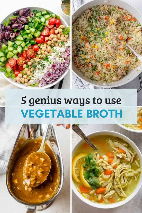 10 Recipes with Vegetable Broth Recipes Using Vegetable Broth, Vegetable Broth Recipes, Vegetable Broth Soup, Recipes With Vegetable Broth, Broth Bowls, Pasta Casseroles, Homemade Vegetable Broth, Moussaka Recipe, Soup Ideas