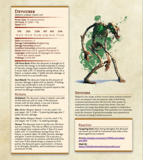 Low Level Dnd Monsters, Dnd 5e Homebrew Monsters Low Level, Dnd Monsters Low Level, Dnd Undead, Book Monster, Dnd 5, Undead Army, Dnd Creatures, Dnd Monster