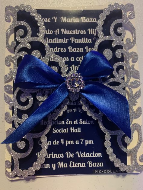 Midnight Blue Quince Invitations, Dark Blue Quince Invitations, Dark Blue And Silver Quinceanera Theme, Dark Navy Blue Quinceanera Dresses, Navy Blue Quince Invitations, Midnight Quinceanera Theme, Midnight Blue Quinceanera Theme, Dark Blue Quinceanera Theme, Royal Blue And Silver Quinceanera