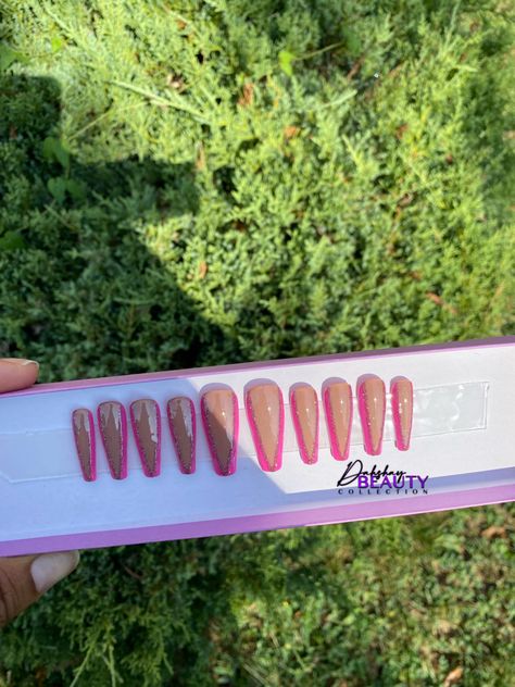 22 Nails, Glitter French Tip, Tiktok Nails, Longer Nails, Reflective Nails, Glitter French Tips, Long Coffin Nails, French Tip Press On Nails, Press On Nails Long