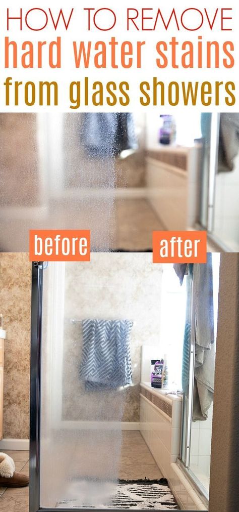 How to Remove Hard Water Stains from Glass. A few simple steps, tools and a whole lots of elbow grease is all it takes to get your glass shower doors looking like new in no time! #hardwater #hardwaterstains #cleaninghacks #howtoremovehardwaterstains #bark Homemade Toilet Cleaner, Cleaning Painted Walls, Hard Water Stain Remover, Deep Cleaning Tips, Hard Water Stains, Shower Cleaner, Glass Shower Doors, Clean Dishwasher, Toilet Cleaning