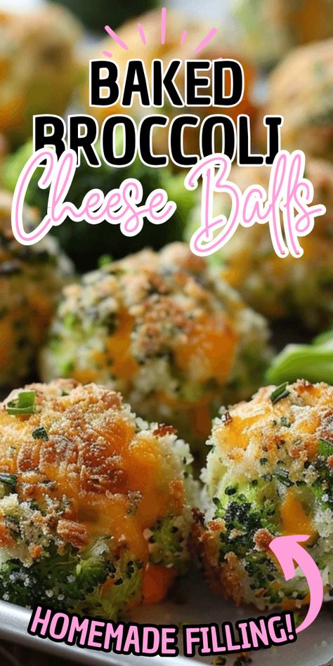 Baked Broccoli Cheese Balls Baked Broccoli Cheese Balls, Broccoli Appetizers For Party, Brocoli And Cheese, Broccoli Cheese Balls, Tailgate Foods, Potato Cheese Balls, Baked Broccoli, Broccoli Bites, Raw Broccoli