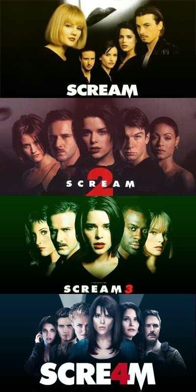 Scream, Scream 2, Scream 3 & Scream 4 The first is probably the best, if only for the originality aspect, but all of them are worth watching, especially in order. Scarie Movie, Scream Movie Poster, Scream Movies, Billy Loomis, Scream 3, Scream Franchise, The Scream, Scream Movie, I Love Cinema