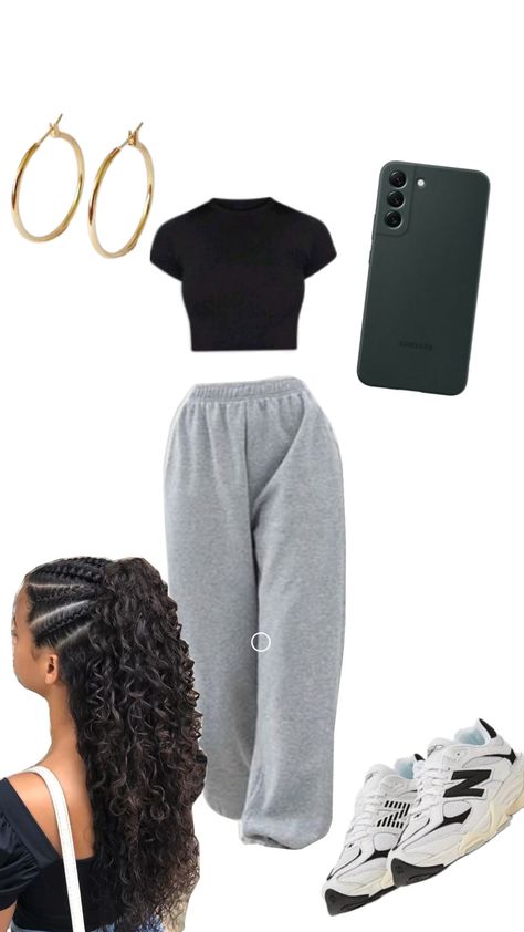 What To Wear With Nike Sweatpants, Crop Top And Sweatpants Outfits, Sweat Pant Outfits, Sweat Pants Outfit Baddie, Crop Top And Sweatpants, Pretty Fits, Sweatpants Outfits, Crocs Fashion, Cute Nike Outfits