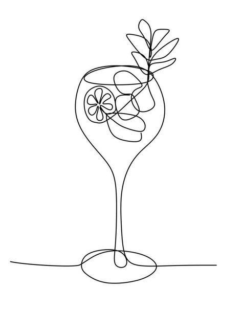 Mohito one line Vector drawing. Continuous line Drink with lime and Ice cubes isolated Illustration. Hand drawn icon for design art, t-shirt printing, bar or restaurant label, postcard, party poster. Drinks Line Art, Beer Line Art, Lineart Embroidery, Line Vector, Hand Drawn Icons, Continuous Line Drawing, Shirt Printing, Party Poster, Continuous Line