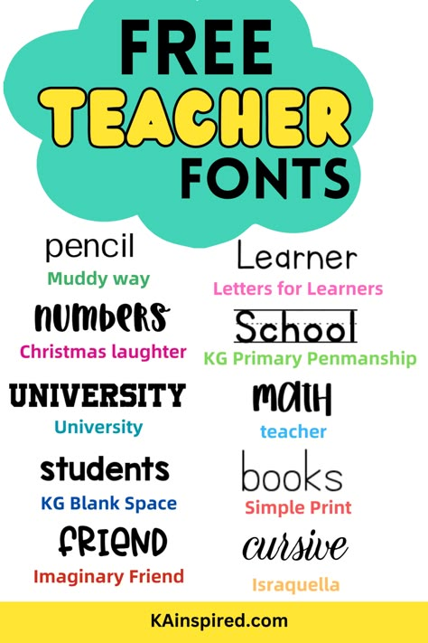 Back To School Creative Ideas, Teacher Fonts Dafont, Cricut Projects Teacher, Teacher Cricut Projects, Free Teacher Fonts, Font Duos, Teacher Cricut, Cricut Teacher, Fonts For Logos