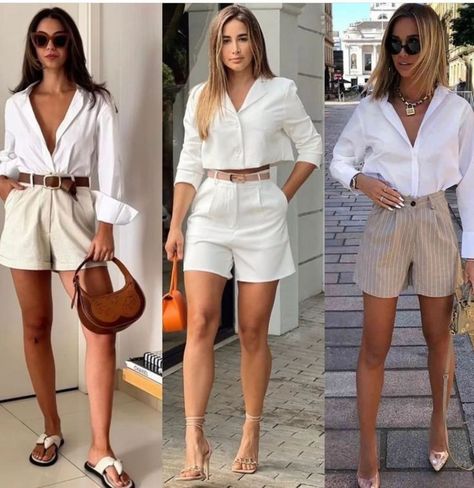 Classy Summer Outfits Shorts, Elegant Summer Outfits Classy Chic 2024, Warm Summer Outfits, Classy Shorts Outfits, Effortless Summer Outfits, Outfit London, Elegant Summer Outfits, Casual Chic Outfits, Europe Outfits