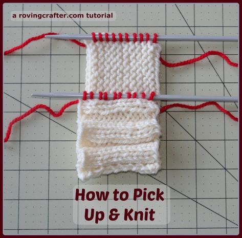 Need a border on that knitting? Picking up and knitting stitches doesn't have to be a pain. Here is my easy, one-needle method. Pick Up And Knit, Knit Techniques, Knitting Help, Knitting Tutorials, Knitting Tips, Knitting Instructions, Knitted Wit, How To Purl Knit, Lace Making